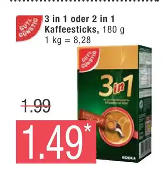 Marktkauf Gut & günstig 3 in 1 oder 2 in 1 kaffeesticks Angebot