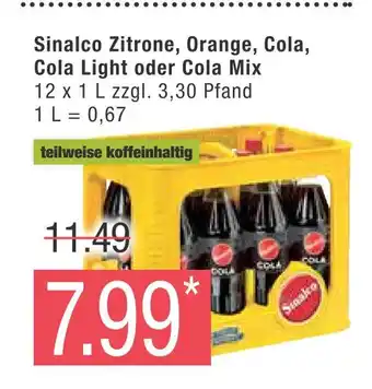 Marktkauf Sinalco zitrone, orange, cola, cola light oder cola mix Angebot