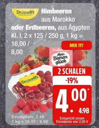 Edeka Driscoll's himbeeren aus marokko oder erdbeeren, aus ägypten Angebot