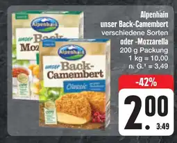 E-Center Alpenhain unser back-camembert oder -mozzarella Angebot