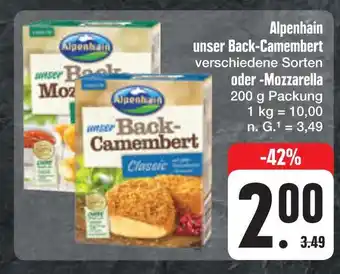 E-Center Alpenhain unser back-camembert oder -mozzarella Angebot