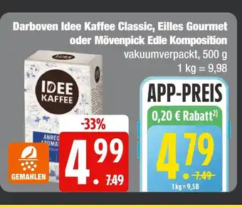 Edeka Darboven idee kaffee classic, eilles gourmet oder mövenpick edle komposition Angebot