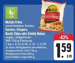 E-Center Mccain frites, curvers, crispers, rustic chips oder crinkle deluxe Angebot