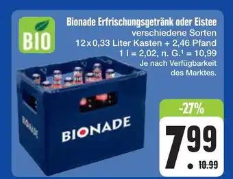 E-Center Bionade erfrischungsgetränk oder eistee Angebot