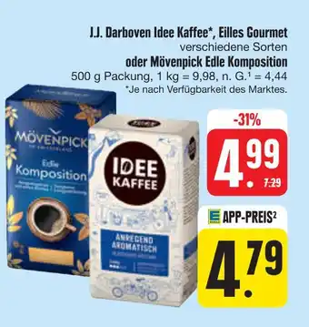 E-Center J.j. darboven oder mövenpick idee kaffee, eilles gourmet oder edle komposition Angebot