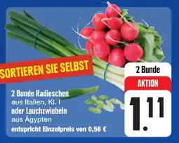 E-Center 2 bunde radieschen oder lauchzwiebeln Angebot