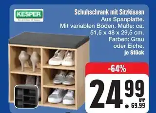 E-Center Kesper schuhschrank mit sitzkissen Angebot