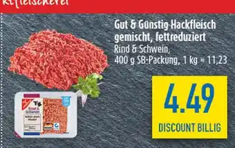 diska Gut & günstig hackfleisch gemischt, fettreduziert Angebot