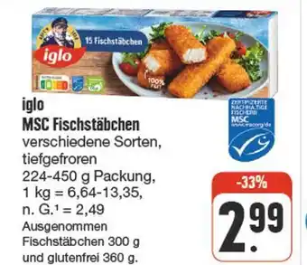 nah & gut Iglo msc fischstäbchen Angebot