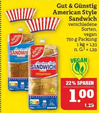 Marktkauf Gut & günstig american style sandwich Angebot