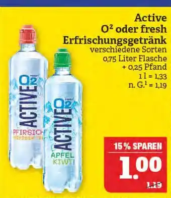 Marktkauf Active o2 oder fresh erfrischungsgetränk Angebot