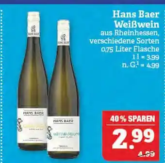 Marktkauf Hans baer weißwein Angebot