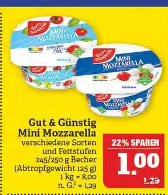 Marktkauf Gut & günstig mini mozzarella Angebot