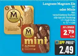 Marktkauf Langnese magnum eis 3er oder minis 6er Angebot