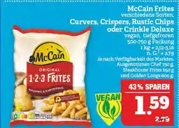 Marktkauf Mccain frites, curvers, crispers, rustic chips oder crinkle deluxe Angebot