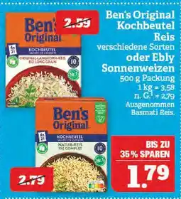 Marktkauf Ben's original oder ebly kochbeutel reis oder sonnenweizen Angebot