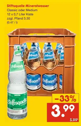 Netto Marken-Discount Stiftsquelle mineralwasser Angebot