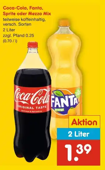 Netto Marken-Discount Coca-cola, fanta, sprite oder mezzo mix Angebot