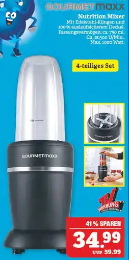 Marktkauf Gourmetmaxx nutrition mixer Angebot