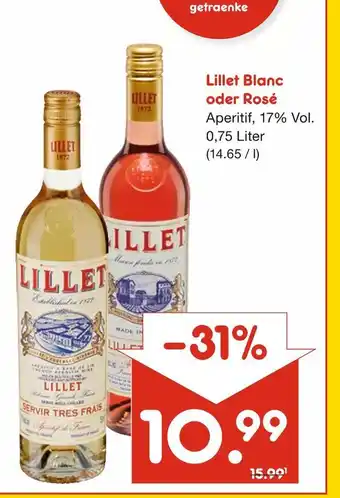 Netto Marken-Discount Lillet blanc oder rosé Angebot