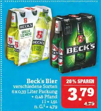 Marktkauf Beck's green lemon oder bier Angebot