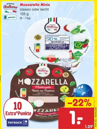 Netto Marken-Discount Mondo italiano mozzarella minis classic oder leicht Angebot