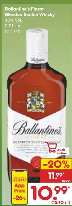 Netto Marken-Discount Ballantine's finest blended scotch whisky Angebot