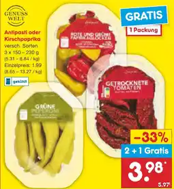 Netto Marken-Discount Genuss welt antipasti oder kirschpaprika Angebot