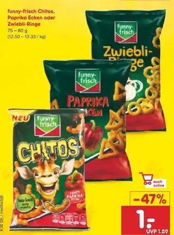 Netto Marken-Discount Funny-frisch chitos, paprika ecken oder zwiebel-ringe Angebot