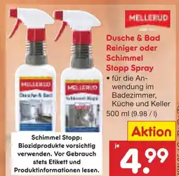 Netto Marken-Discount Mellerud dusche & bad reiniger oder schimmel stopp spray Angebot