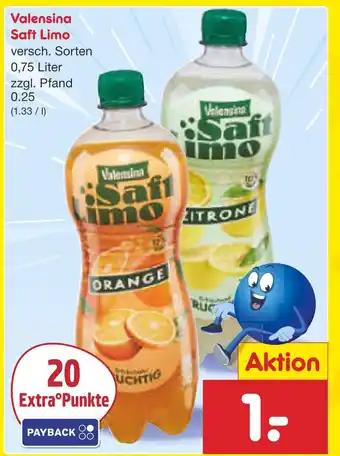 Netto Marken-Discount Valensina saft limo orange oder saft limo zitrone Angebot