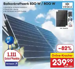 Netto Marken-Discount Veska balkonkraftwerk 830 w / 800 w Angebot