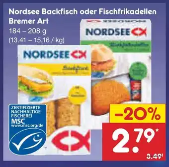 Netto Marken-Discount Nordsee backfisch oder fischfrikadellen bremer art Angebot