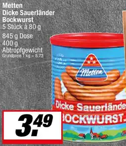 L. STROETMANN GROSSMARKT Metten Dicke Sauerländer Bockwurst Angebot