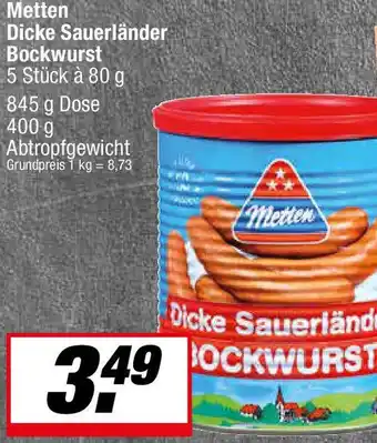 L. STROETMANN GROSSMARKT Metten Dicke Sauerländer Bockwurst Angebot