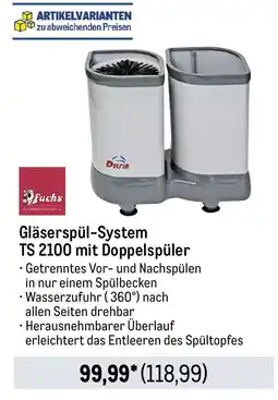 METRO Fuchs Gläserspül-System TS 2100 mit Doppelspüler Angebot