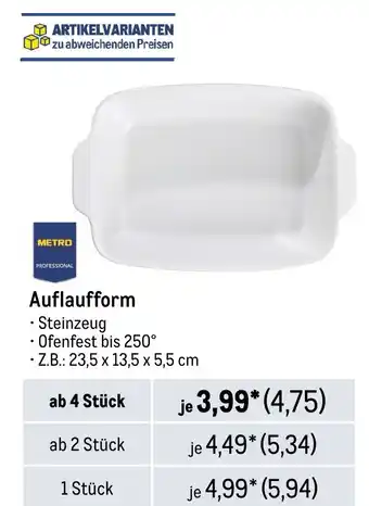 METRO METRO PROFESSIONAL Auflaufform Angebot