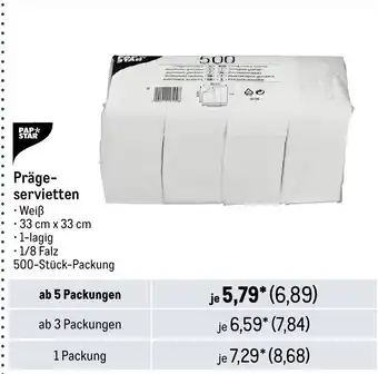 METRO PAP* STAR Präge- servietten Angebot