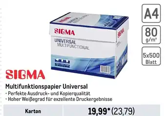 METRO SIGMA Multifunktionspapier Universal Angebot