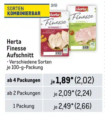 METRO Herta Finesse Aufschnitt Angebot