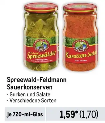 METRO Spreewald-Feldmann Sauerkonserven Angebot