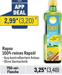 METRO Rapso 100% reines Rapsöl Angebot