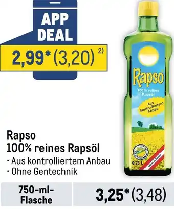 METRO Rapso 100% reines Rapsöl Angebot