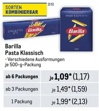 METRO Barilla Pasta Klassisch Angebot