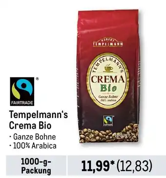 METRO Tempelmann's Crema Bio Angebot