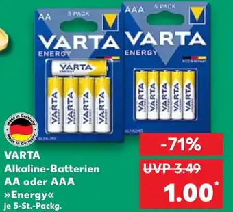 Kaufland VARTA Alkaline-Batterien AA oder AAA Energy Angebot