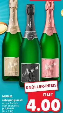 Kaufland MUMM Jahrgangssekt Angebot