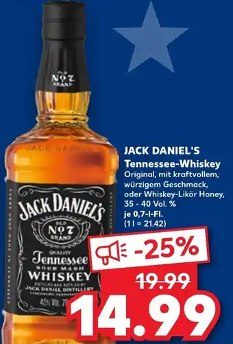 Kaufland JACK DANIEL'S Tennessee-Whiskey Angebot