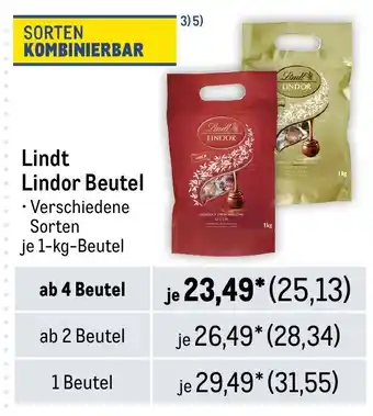 METRO Lindt Lindor Beutel Angebot