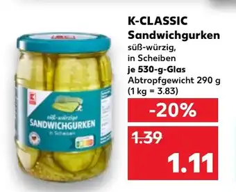 Kaufland K-CLASSIC Sandwichgurken Angebot